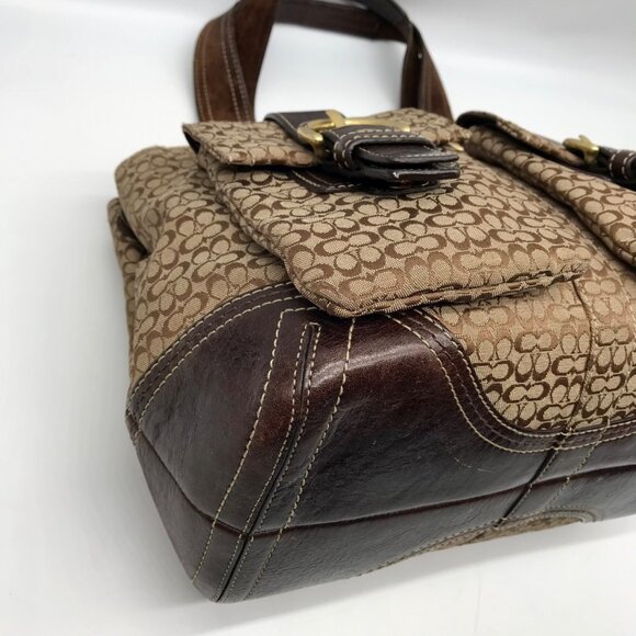 Coach Dark Brown & Khaki Monogram Canvas Vintage Soho Satchel Bag 3646 - Picture 7 of 11